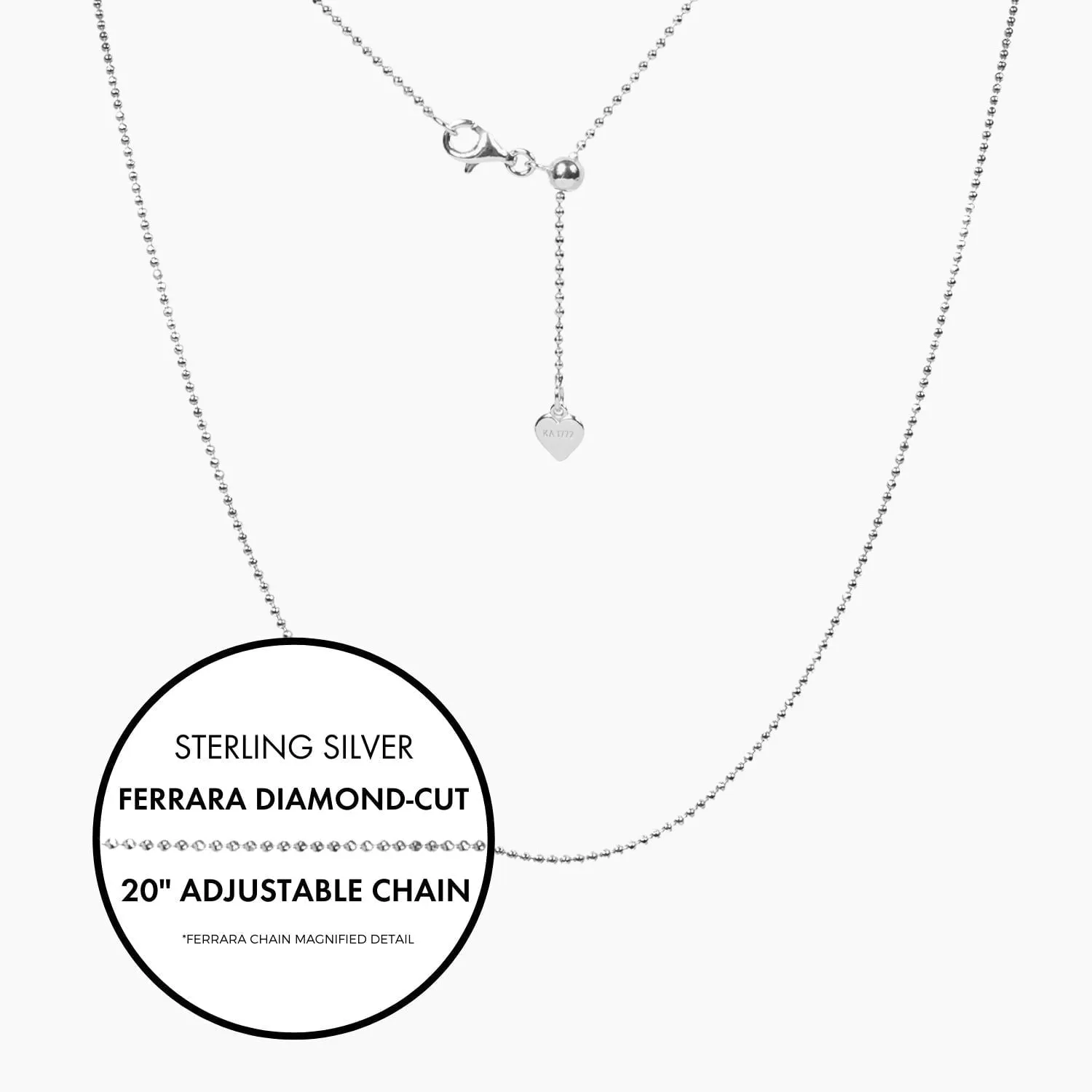 Italian Ferrara Diamond-Cut Bead Adjustable Chain