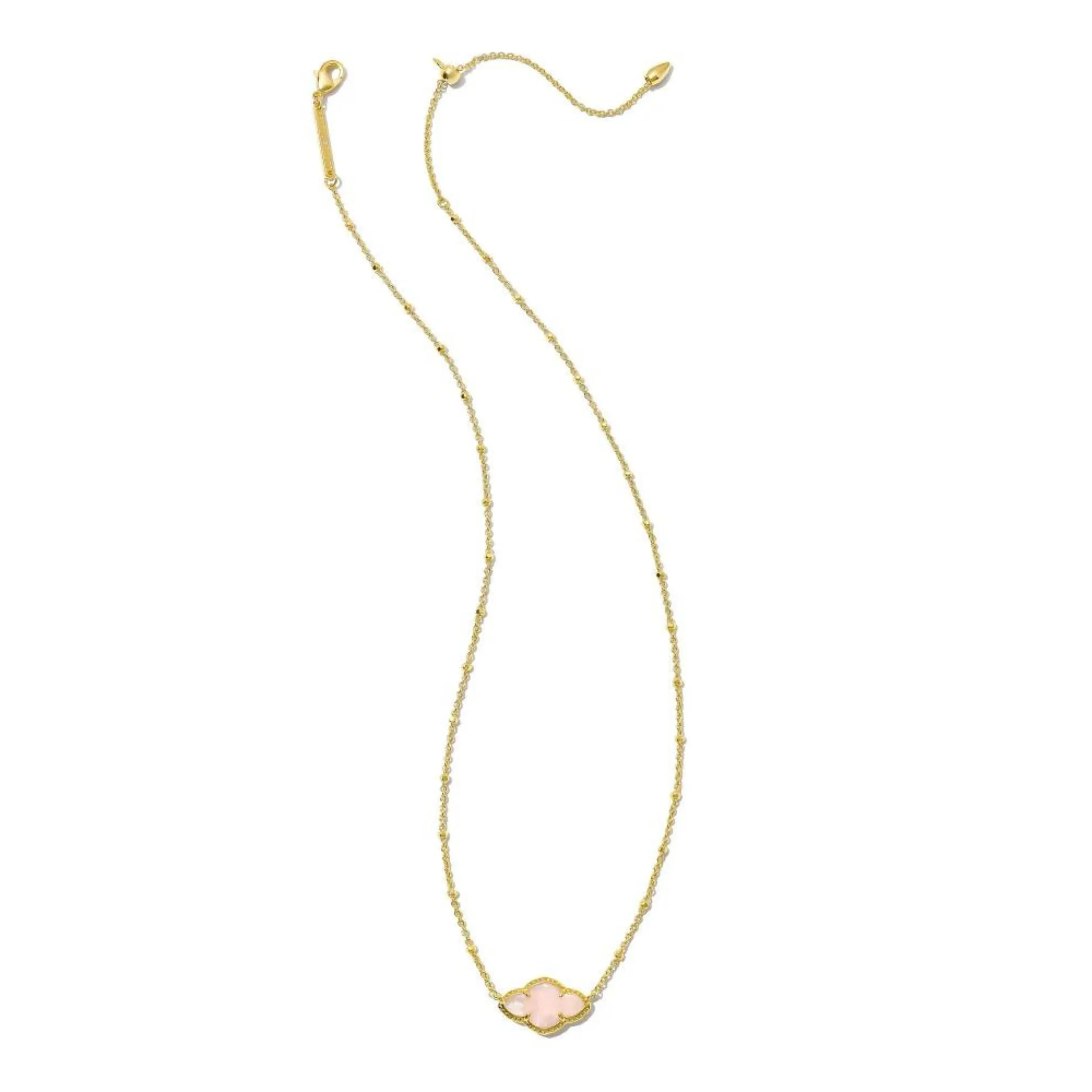 Kendra Scott | Abbie Gold Pendant Necklace in Rose Quartz