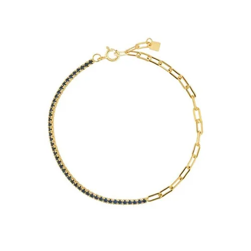 KESLEY 925 Sterling Silver Rainbow Zircon Chain Bracelet 2021 Women