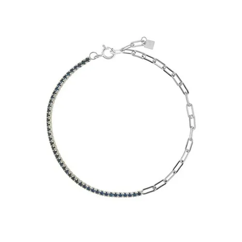 KESLEY 925 Sterling Silver Rainbow Zircon Chain Bracelet 2021 Women
