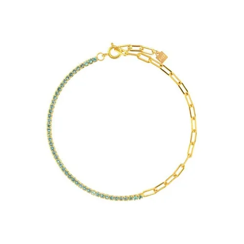 KESLEY 925 Sterling Silver Rainbow Zircon Chain Bracelet 2021 Women