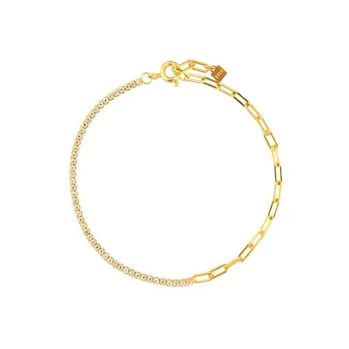 KESLEY 925 Sterling Silver Rainbow Zircon Chain Bracelet 2021 Women