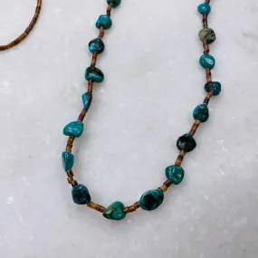 Kingman Turquoise & Pin Shell Necklace 30"