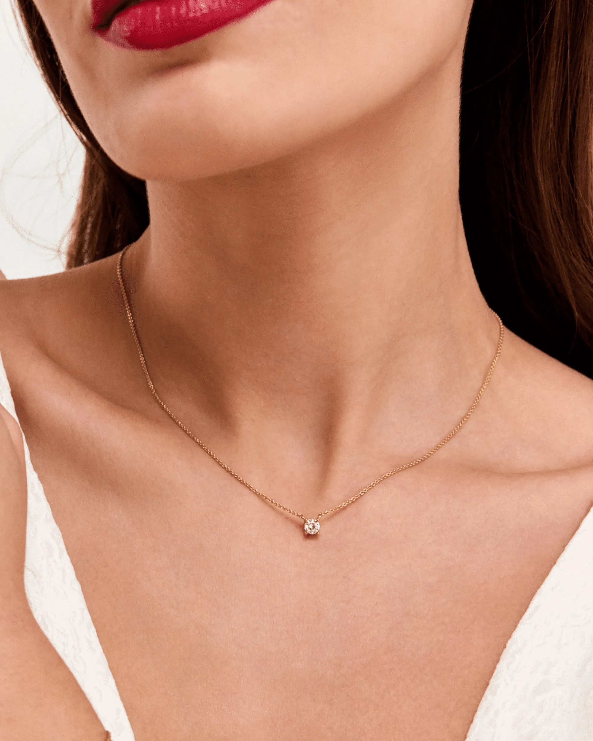 Lab Diamond Necklace - 14K White Gold