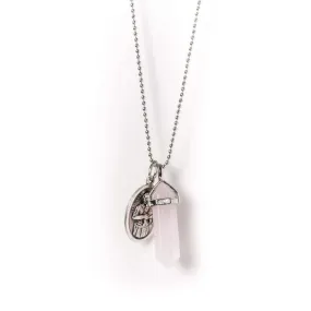 Laced With Kindness Silver Pendent Necklace - Rose Quartz