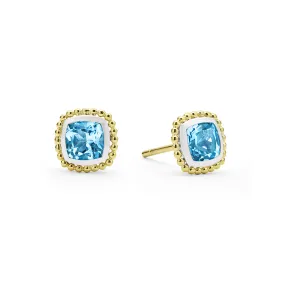 LAGOS Rittenhouse Swiss Blue Topaz Caviar Stud Earrings