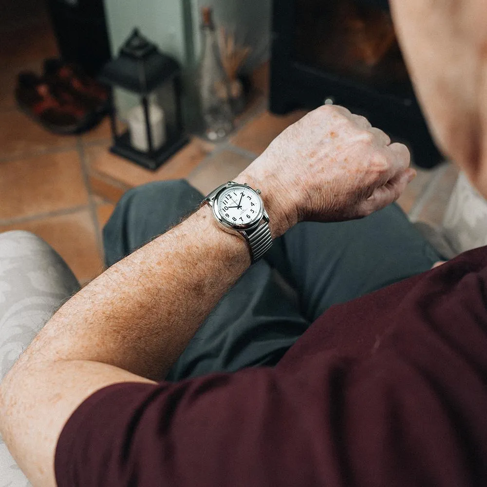 Lifemax RNIB Talking Atomic Watch for Gents - High Visibility Dial, Expanding Bracelet, Automatic Time Updates