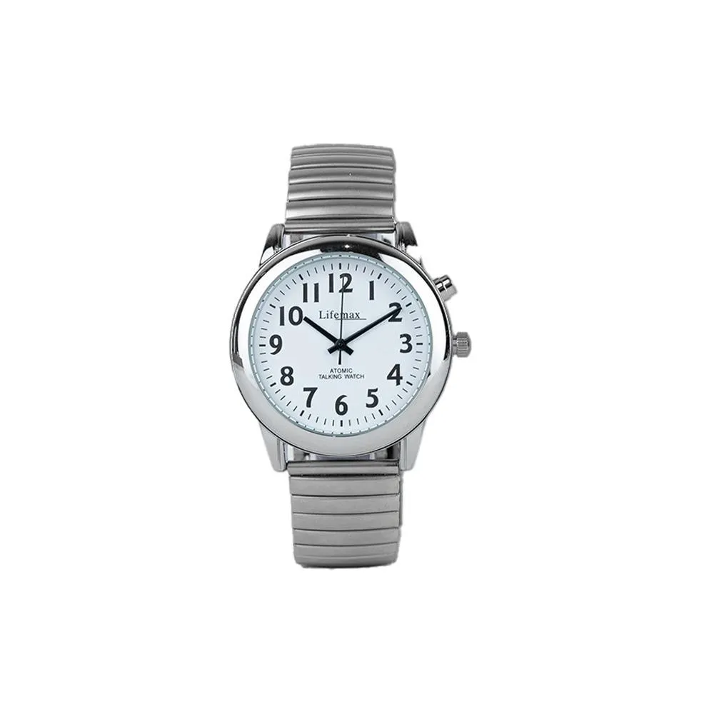 Lifemax RNIB Talking Atomic Watch for Gents - High Visibility Dial, Expanding Bracelet, Automatic Time Updates