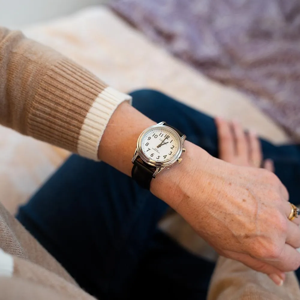 Lifemax RNIB Talking Atomic Watch for Gents - High Visibility Dial, Expanding Bracelet, Automatic Time Updates