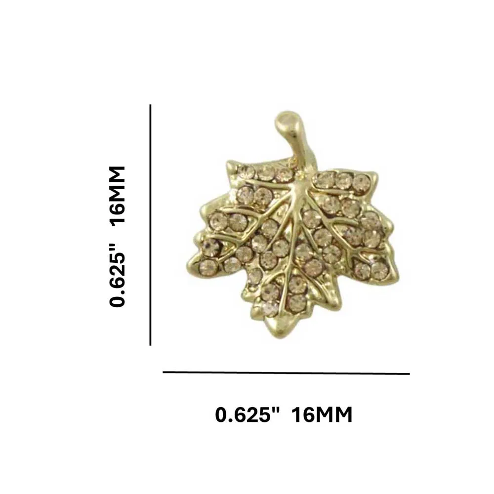 Light Topaz Crystal Maple Leaf Clip Earring - PT412EC