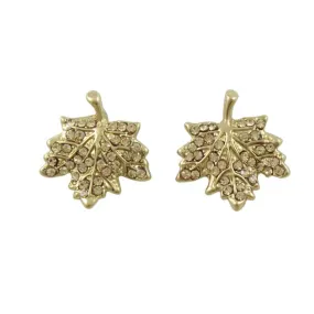 Light Topaz Crystal Maple Leaf Clip Earring - PT412EC