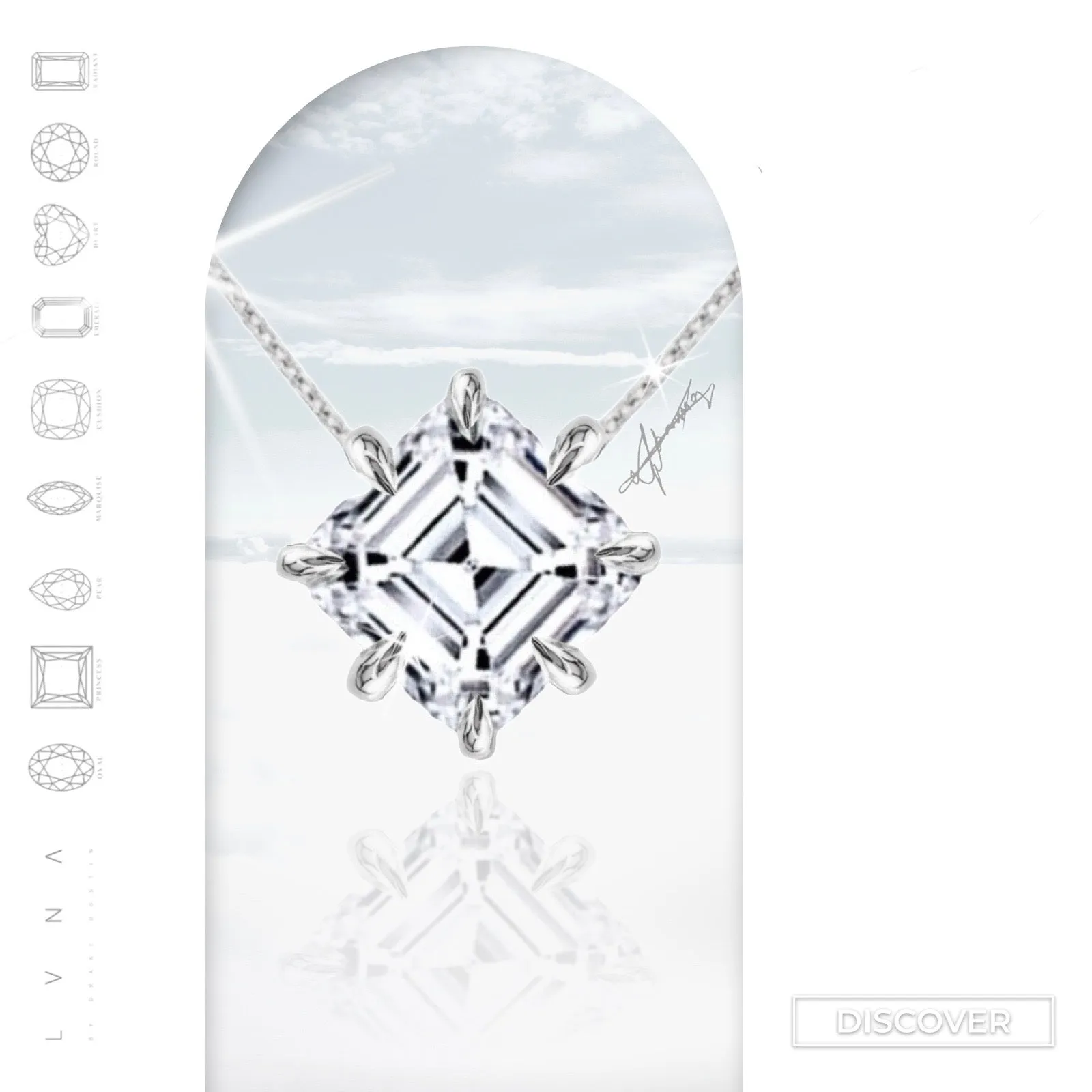 #LoveLVNA | Asscher Solitaire Diamond Necklace
