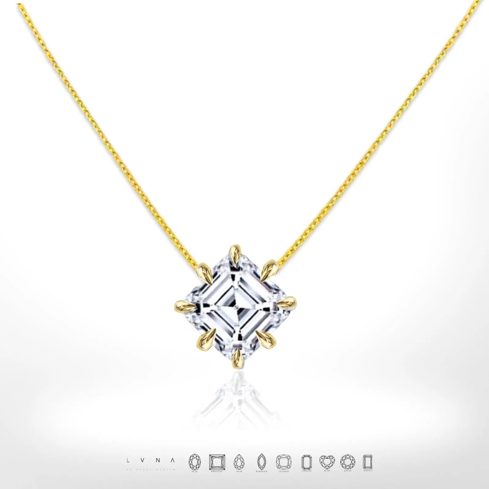 #LoveLVNA | Asscher Solitaire Diamond Necklace