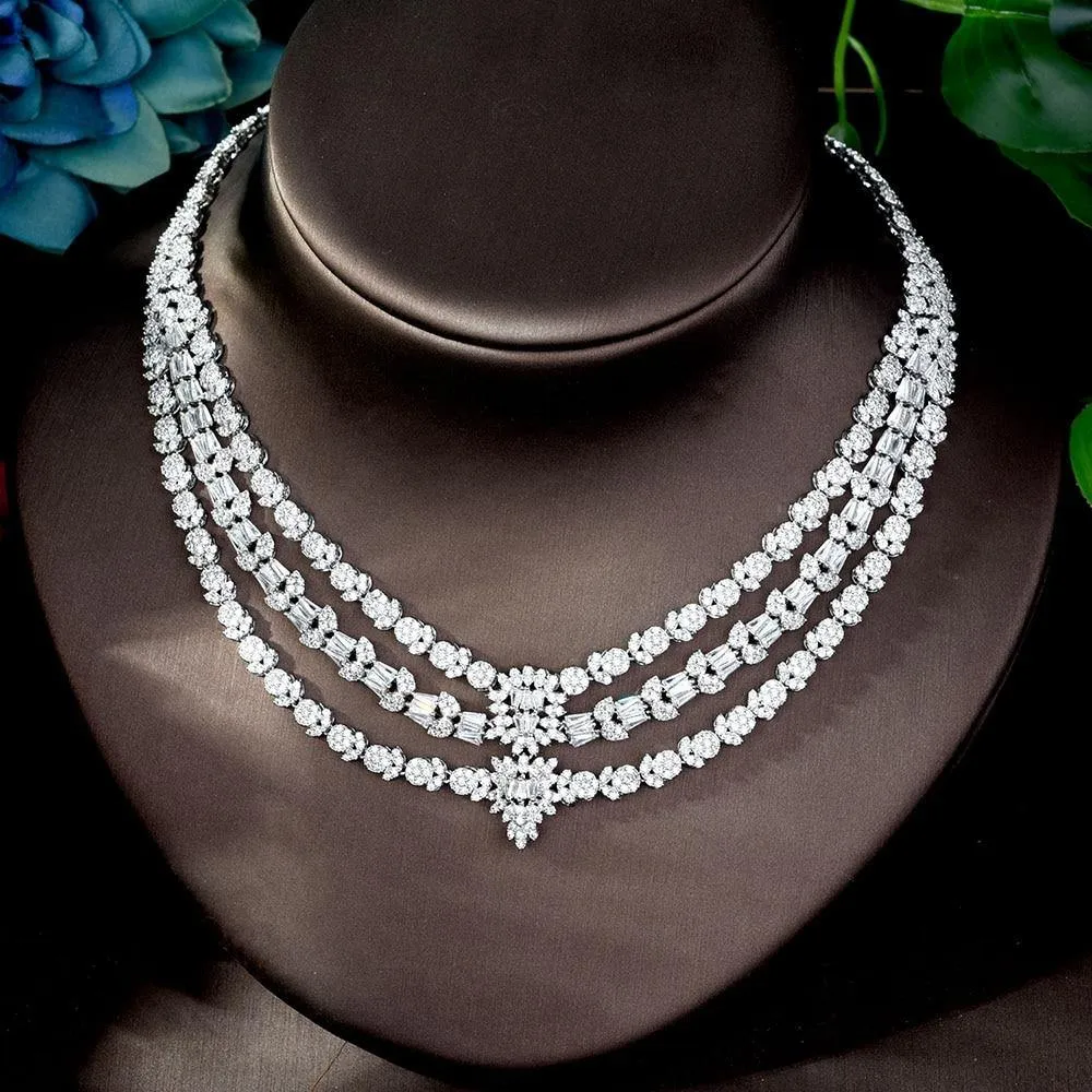 Magnificent Designer AAAA  Quality Cubic Zirconia Diamonds 4 piece Bridal Wedding Jewelry Set