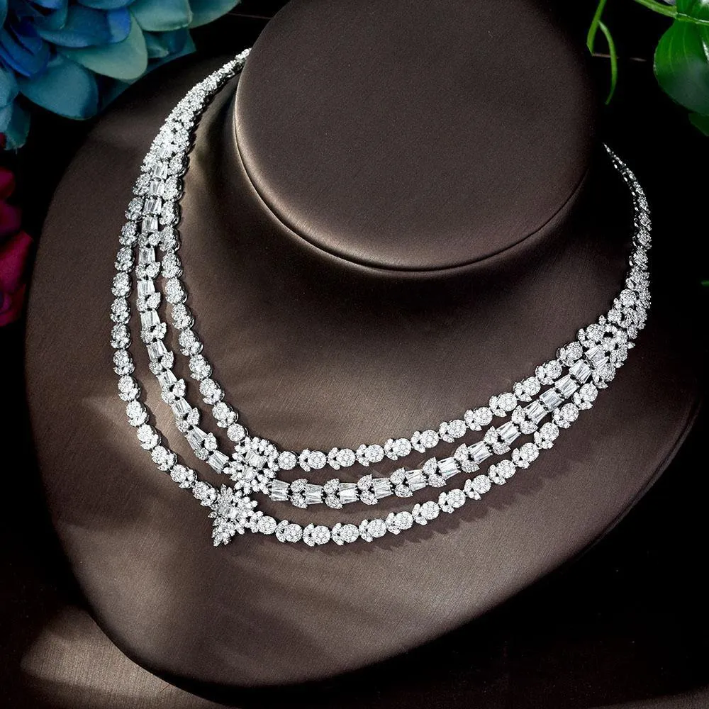 Magnificent Designer AAAA  Quality Cubic Zirconia Diamonds 4 piece Bridal Wedding Jewelry Set