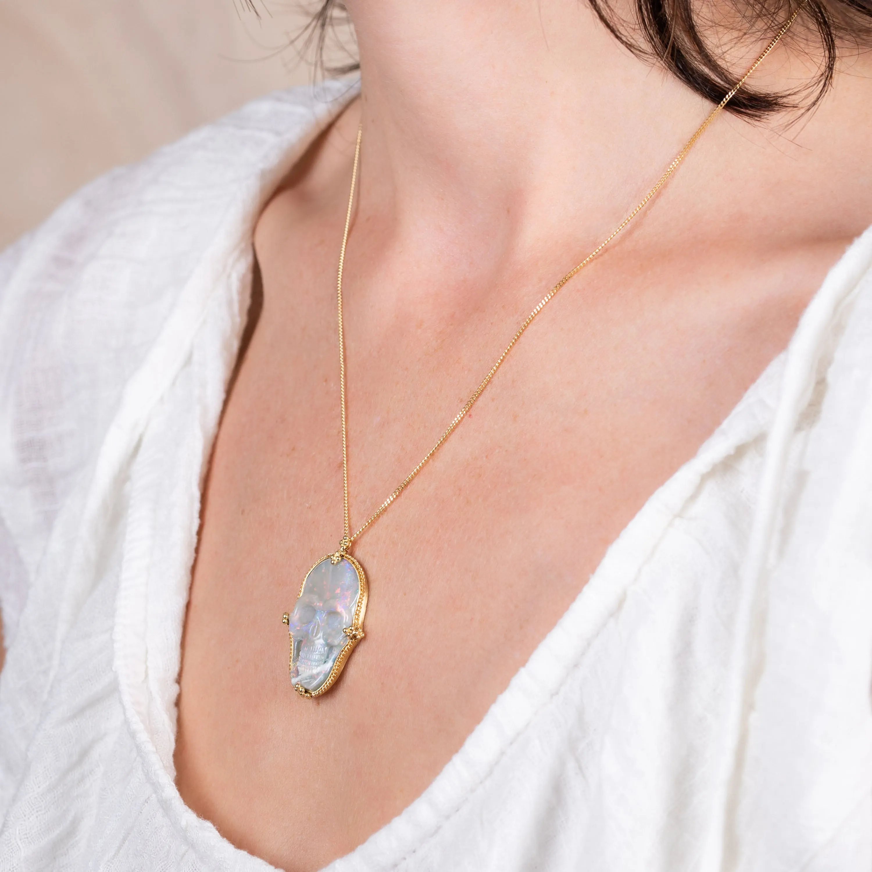 Medium Ethiopian Opal 18k One-of-a-Kind Necklace