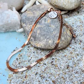 MEDUSA ROSE GOLD WATERPROOF SNAKE CHAIN ANKLET