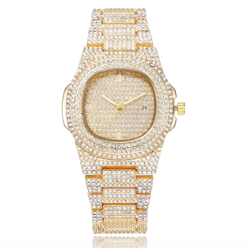 Men's Quartz Watch Steel Watch Men's Watch Calendar Gypsophila Watch
