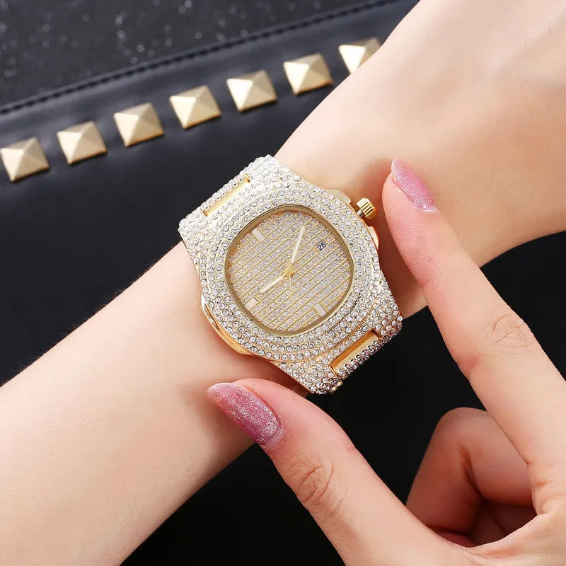 Men's Quartz Watch Steel Watch Men's Watch Calendar Gypsophila Watch