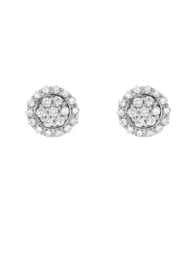 Mens Stud Diamond Earrings | 0.61 Carats 14K White Gold