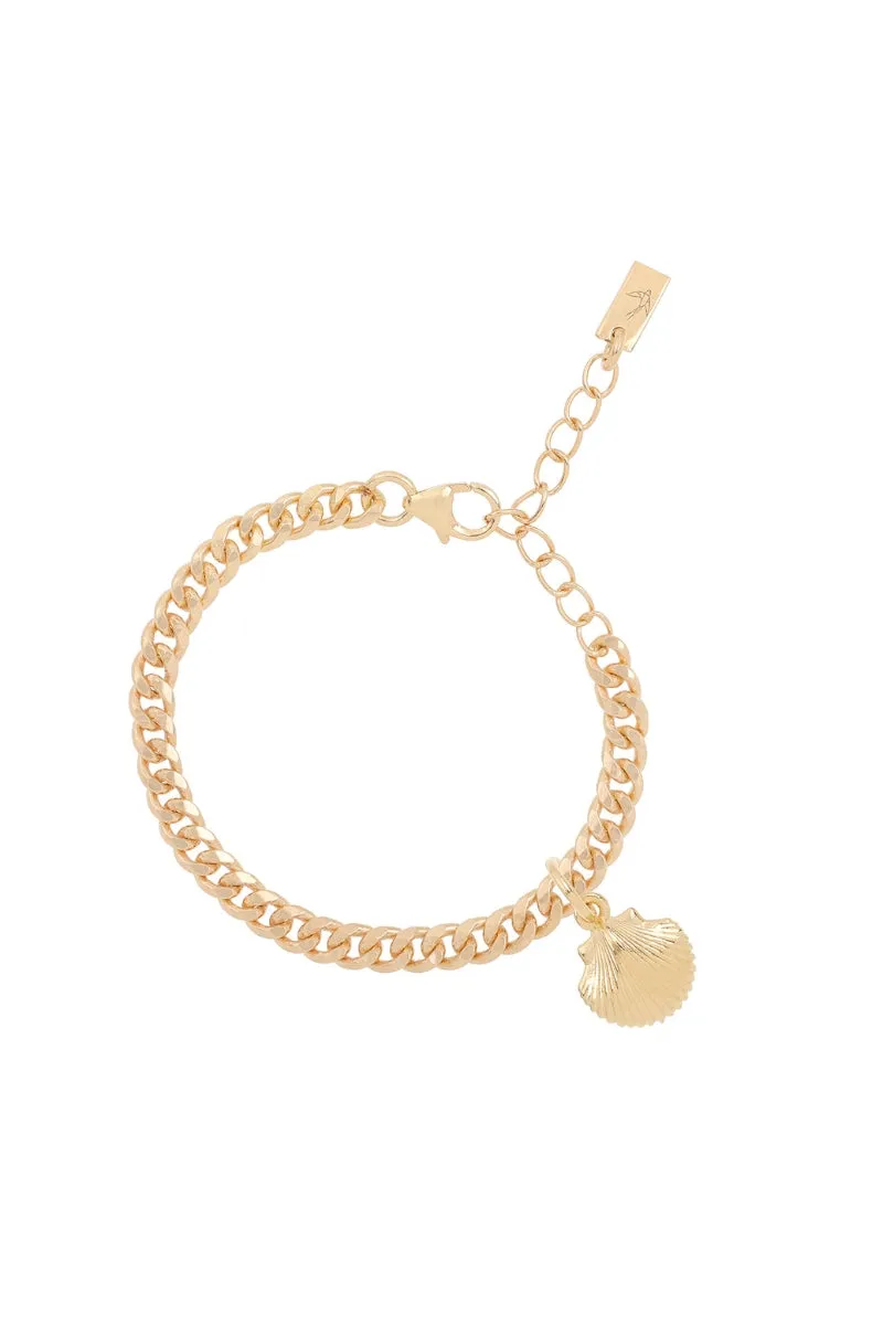 Mermaid Shell Pendant - Gold