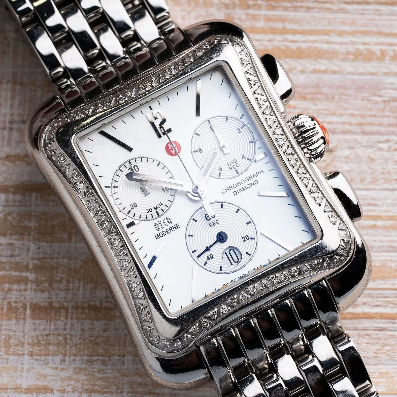 Michele Deco Moderne II Diamond Chronograph Lady's Watch
