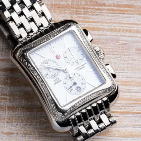 Michele Deco Moderne II Diamond Chronograph Lady's Watch