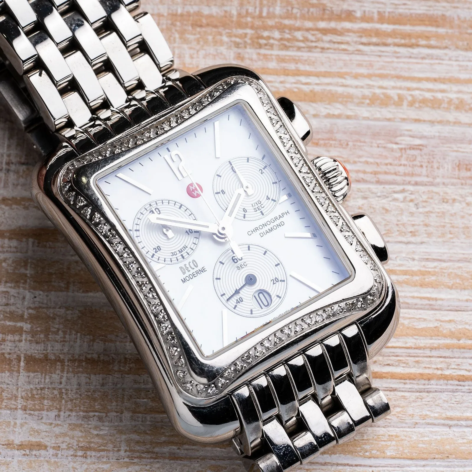 Michele Deco Moderne II Diamond Chronograph Lady's Watch