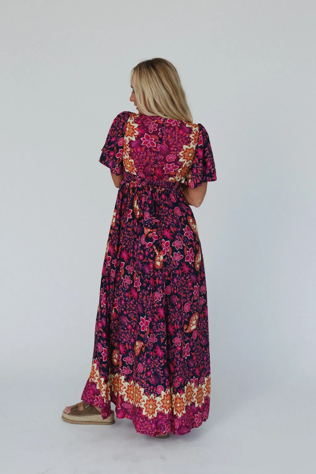 Midnight Floral Maxi Dress - Navy Multi