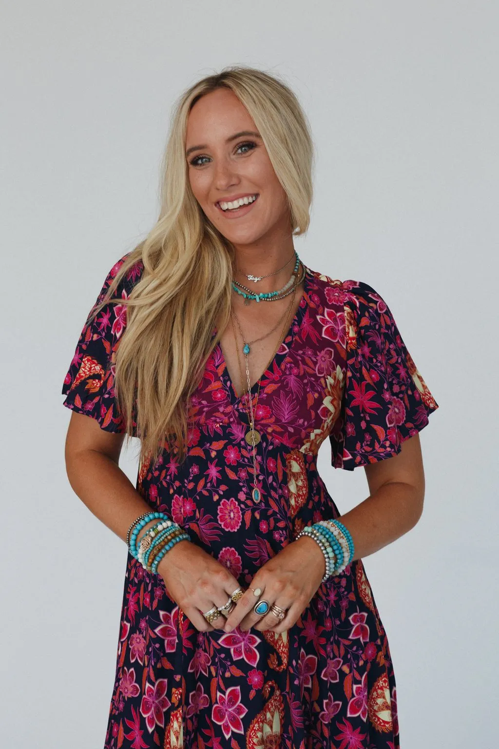 Midnight Floral Maxi Dress - Navy Multi