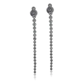 Milgrain Style Dangle Diamond Earrings