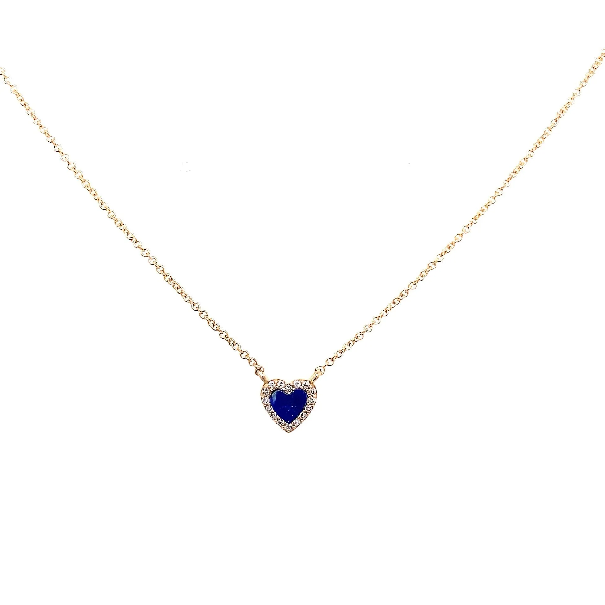 Mini Gemstone & Pave Heart Necklace