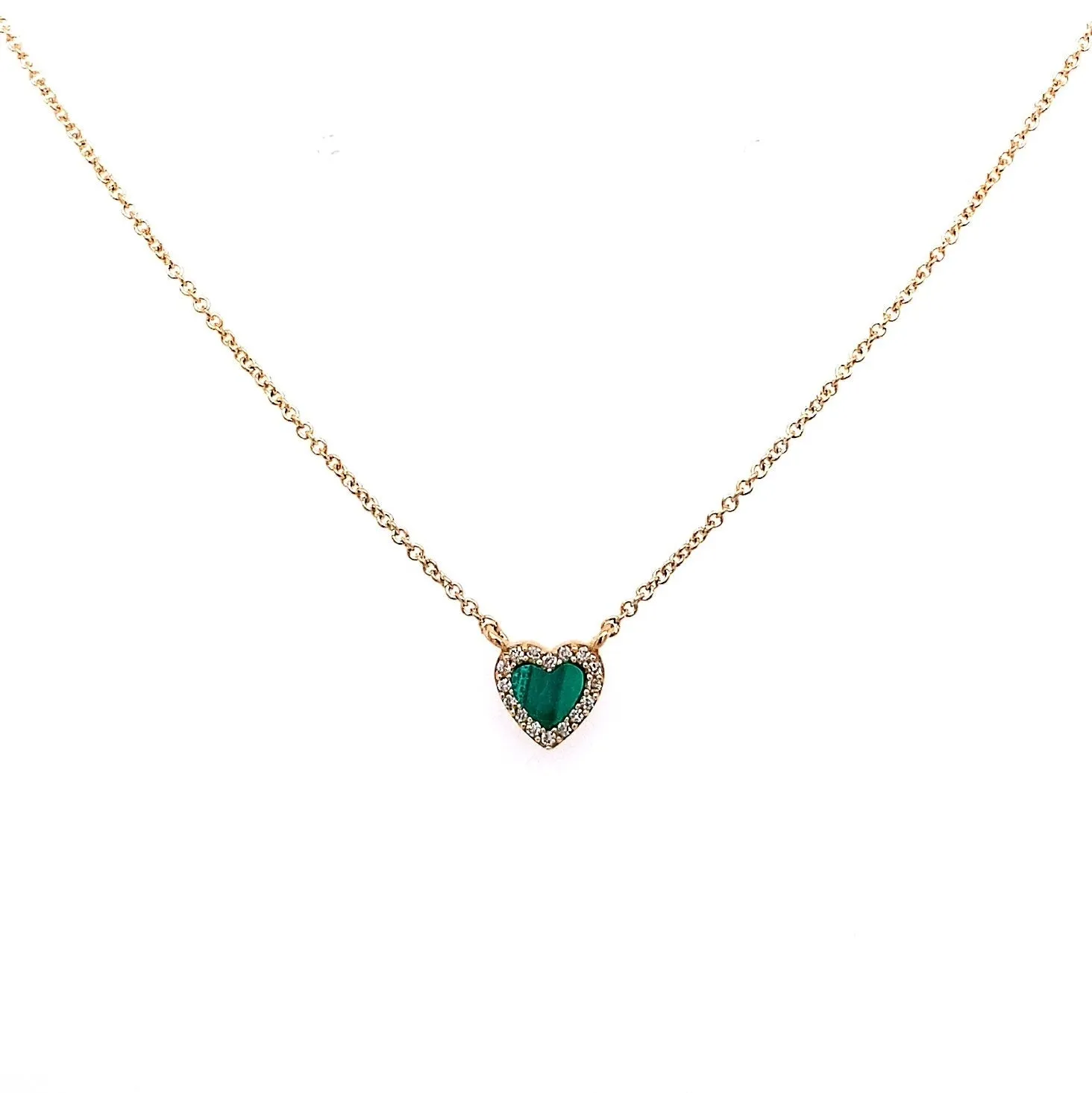 Mini Gemstone & Pave Heart Necklace