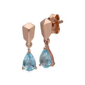 Mini Statement Topas Ohrringe in Rose Vergoldetem 925 Sterling Silber