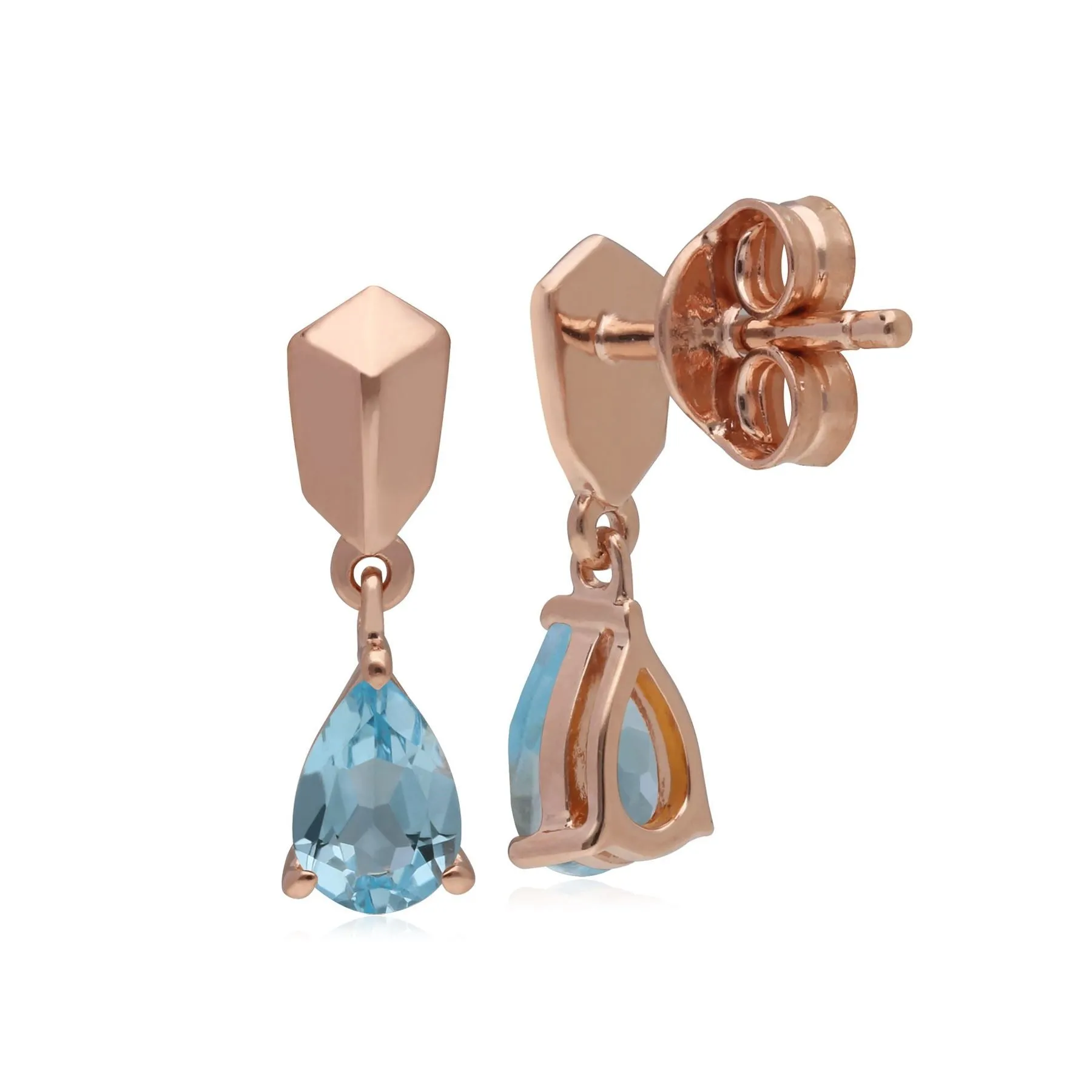 Mini Statement Topas Ohrringe in Rose Vergoldetem 925 Sterling Silber
