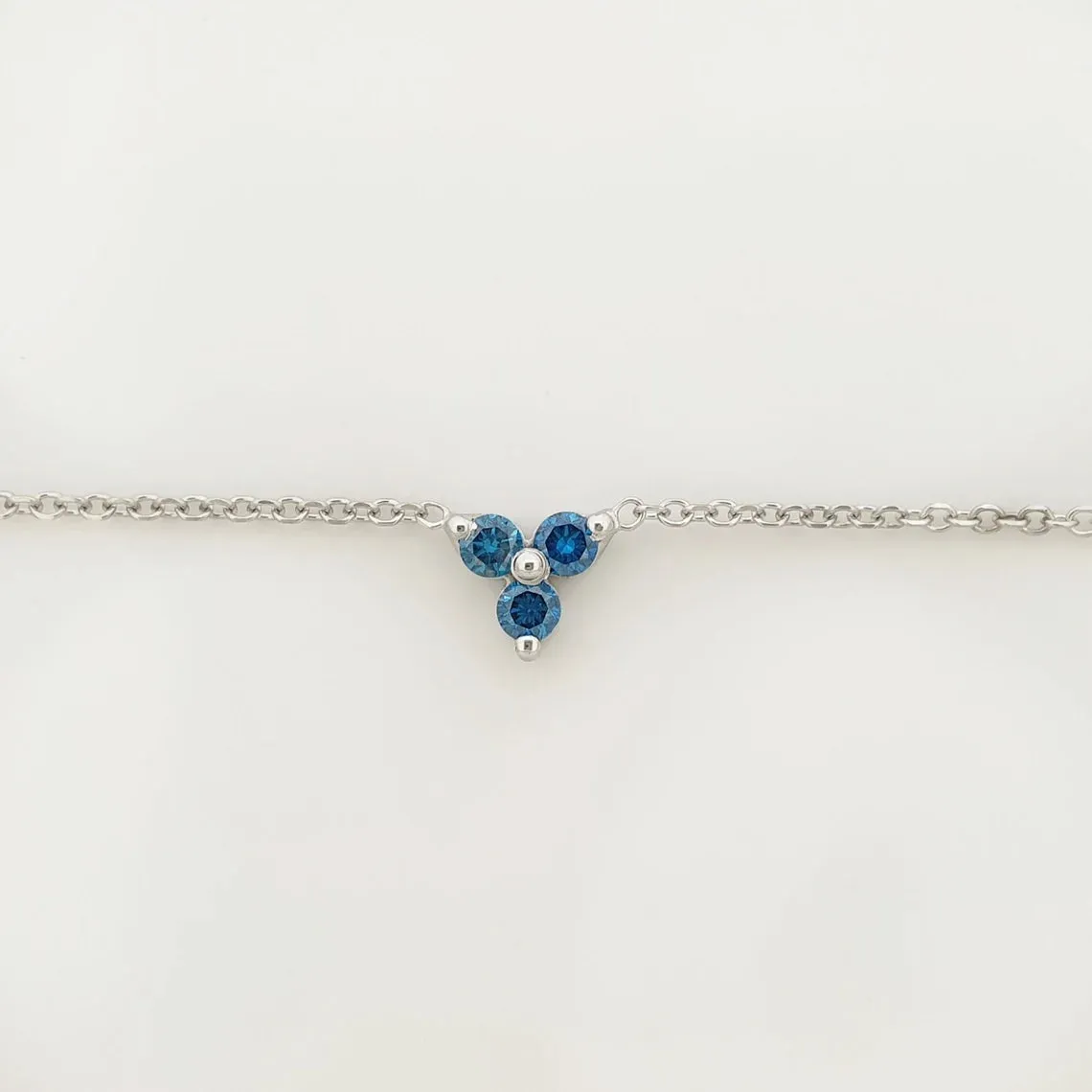 Minimalist blue diamond necklace