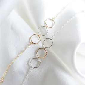 Mixed Metal Hexagon Bracelet