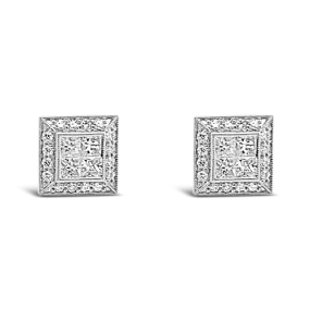 Multi-diamond Earrings in Square Setting