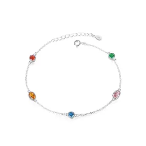 Multi-Gemstone Silver Bracelet