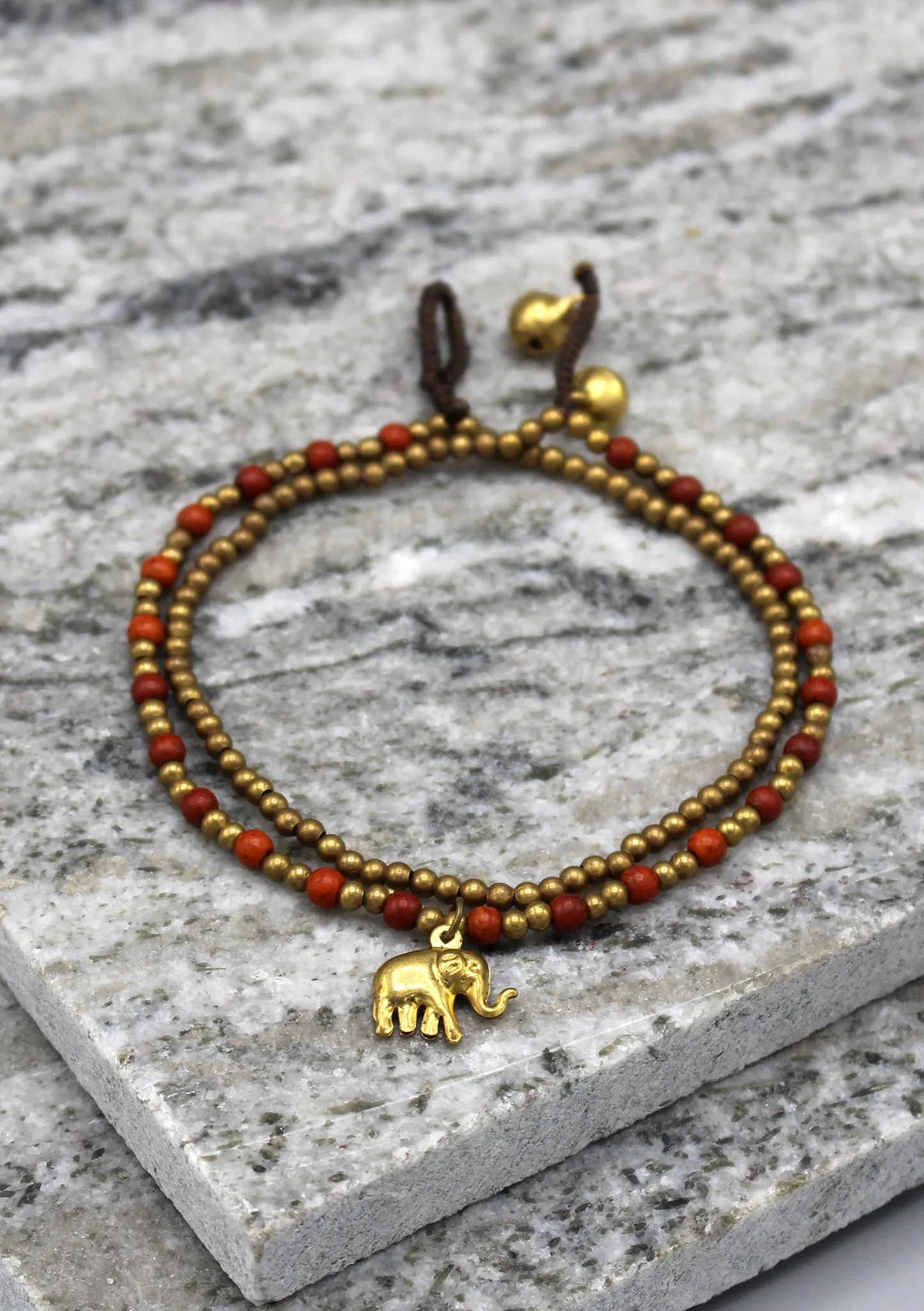 Multicolor Glass Beads Elephant Charm Anklet