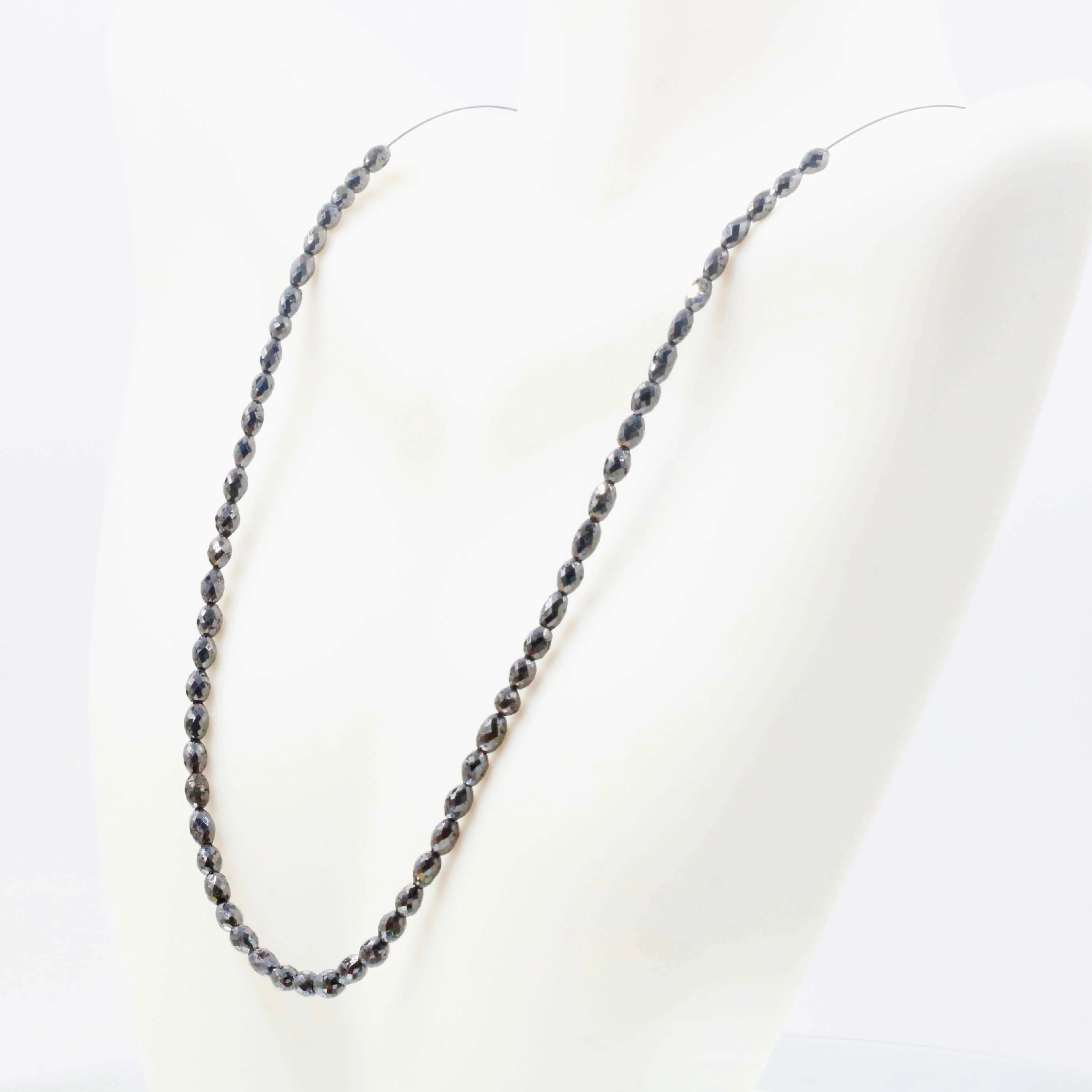 Natural Black Diamond Beads Black Diamond Beads Faceted Oval Diamond Beads Beaded Diamond Unfinished Necklace Faceted Diamond Beads SKU: 6143064