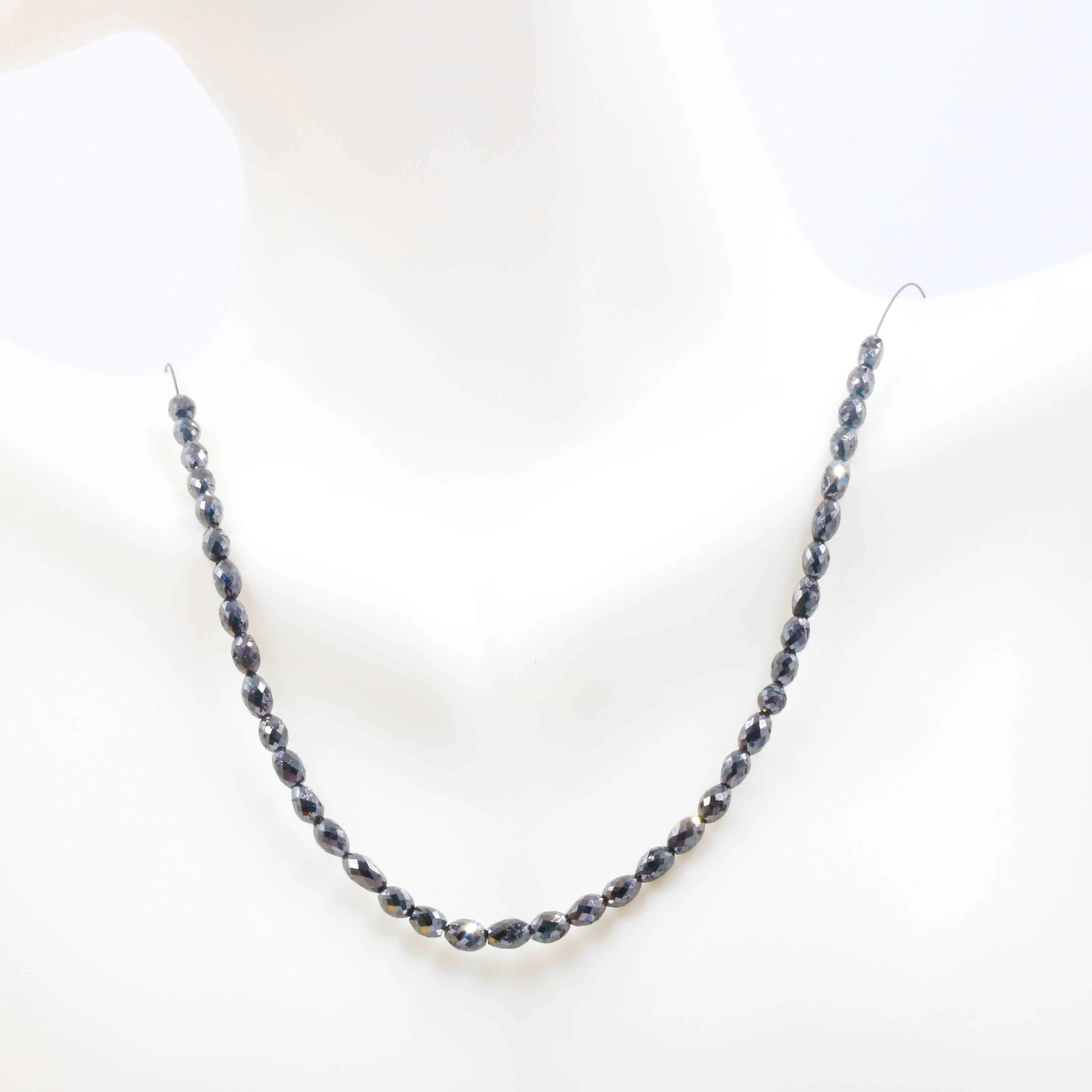 Natural Black Diamond Beads Black Diamond Beads Faceted Oval Diamond Beads Beaded Diamond Unfinished Necklace Faceted Diamond Beads SKU: 6143064