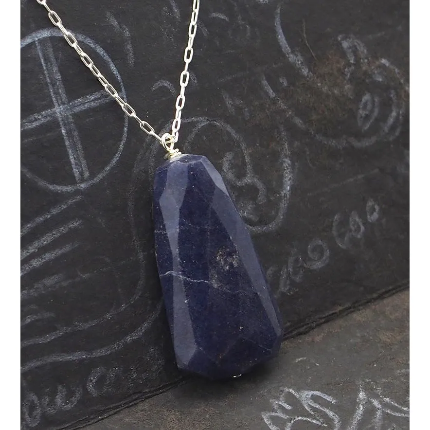 Natural Blue Aventurine Necklace On Sterling Silver Chain With Sterling Silver Trigger Clasp