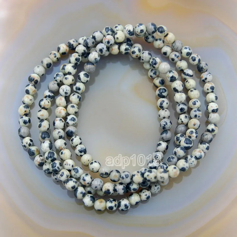 Natural Dalmation Jasper Gemstone Beads Stretch Bracelet Healing Reiki