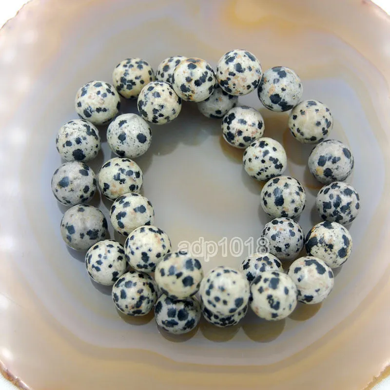 Natural Dalmation Jasper Gemstone Beads Stretch Bracelet Healing Reiki