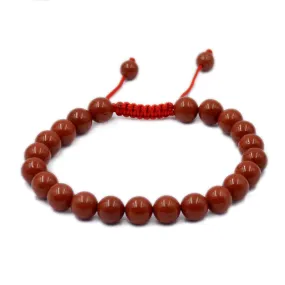 Natural Red Jasper 8mm Gemstone Healing Power Crystal Adjustable Macrame Bracelet