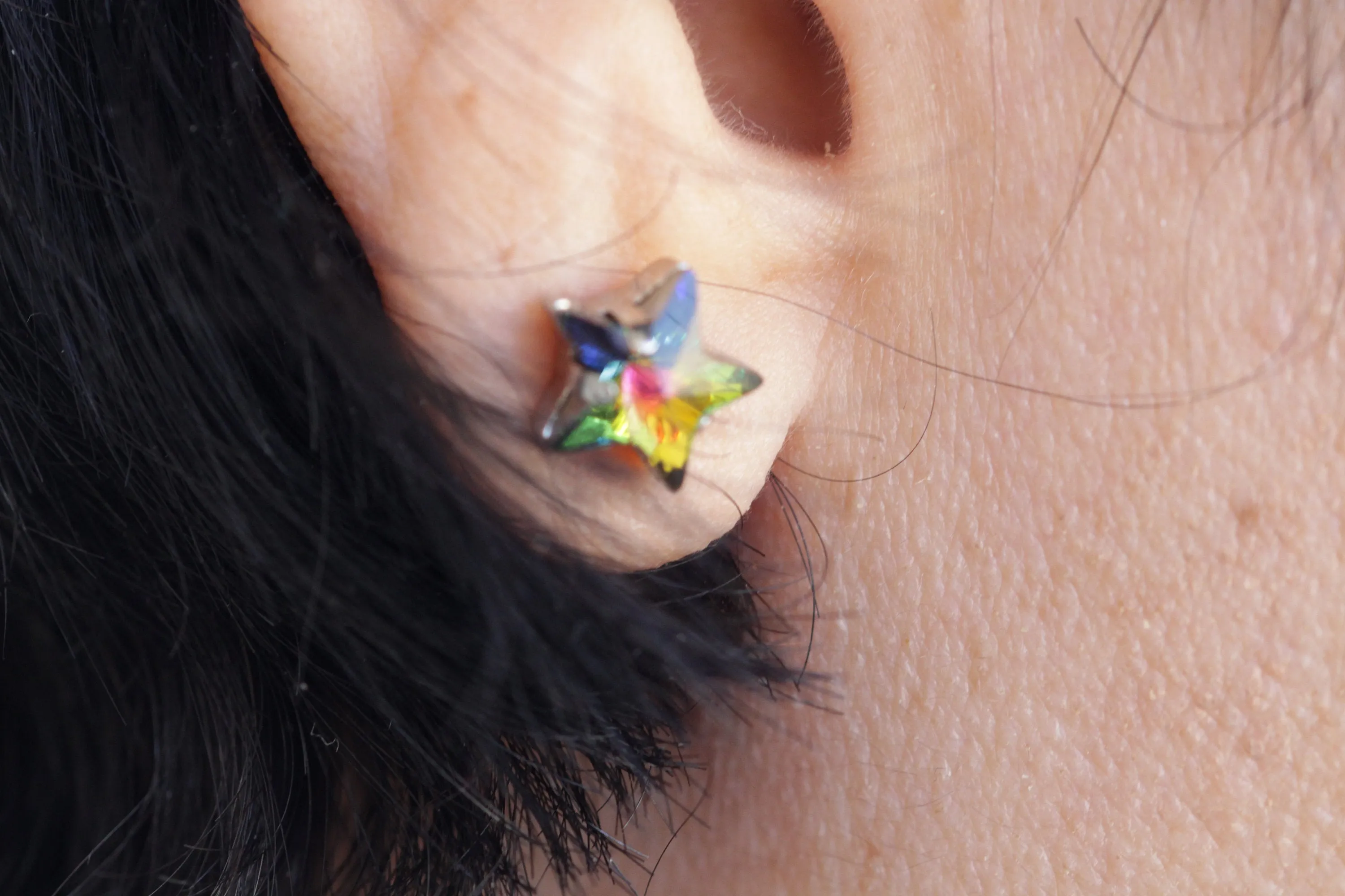 NAVY BLUE Star CLIMBING Earrings