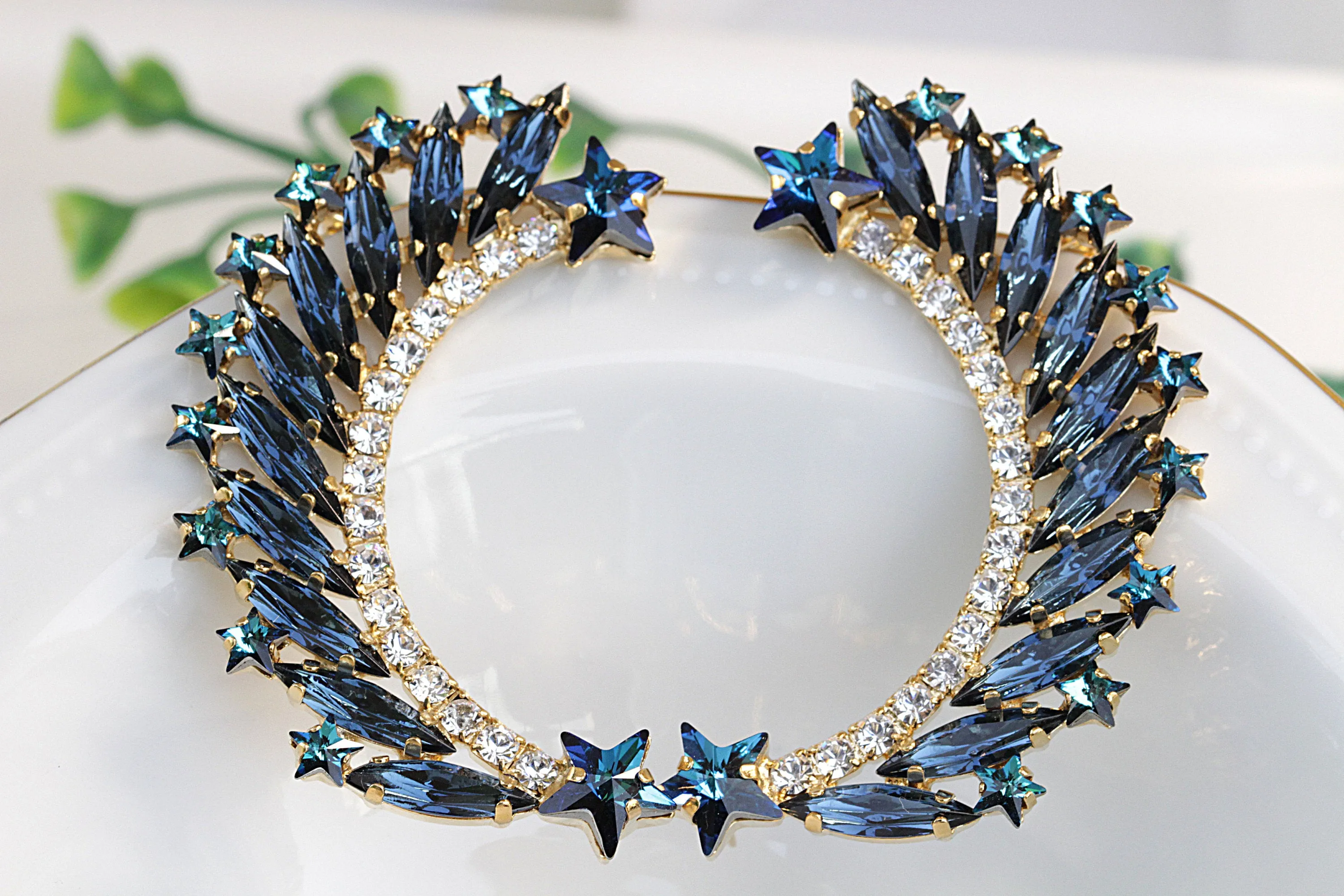 NAVY BLUE Star CLIMBING Earrings