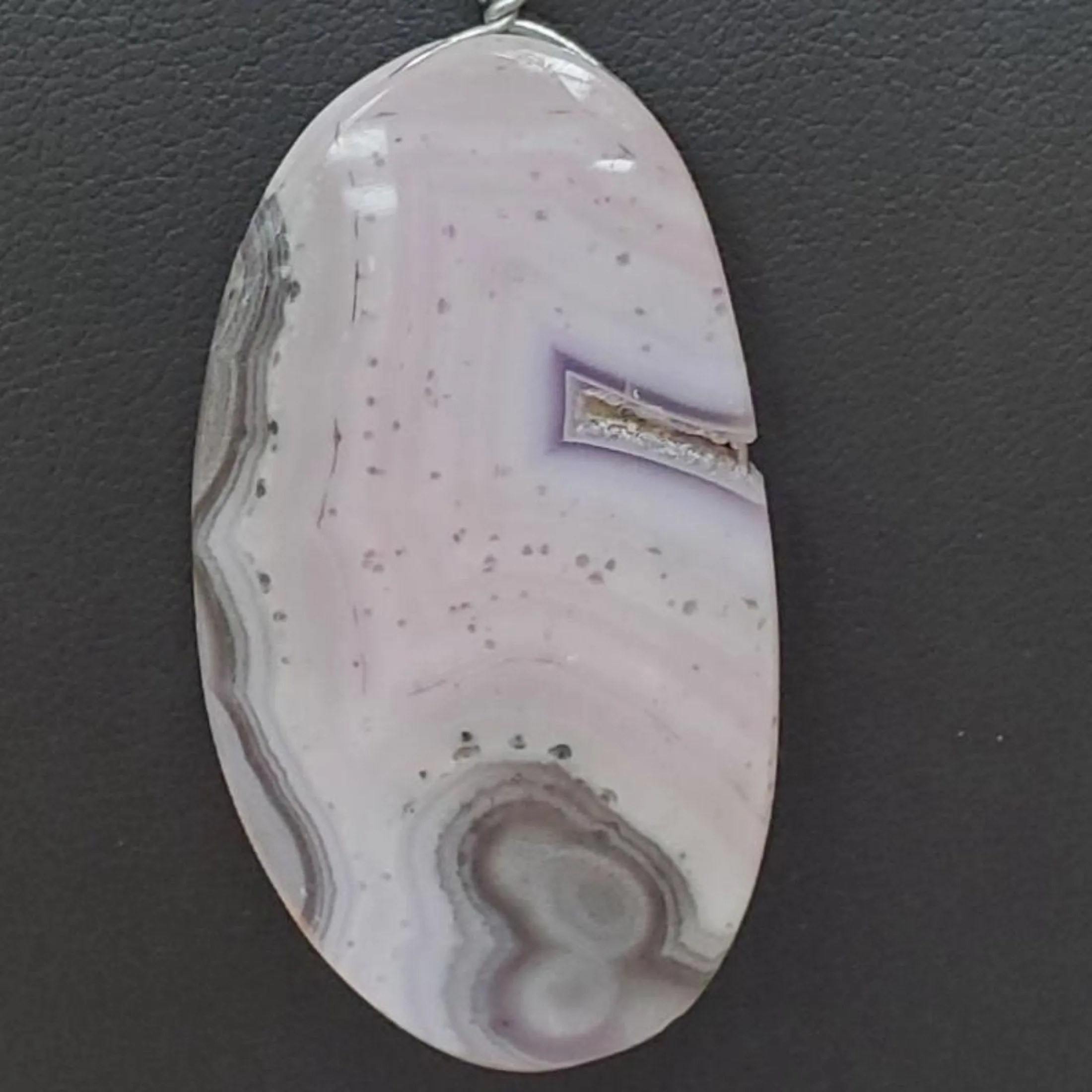 Necklace Agate Drop Pendant Jewelry Pink Purple Lavender
