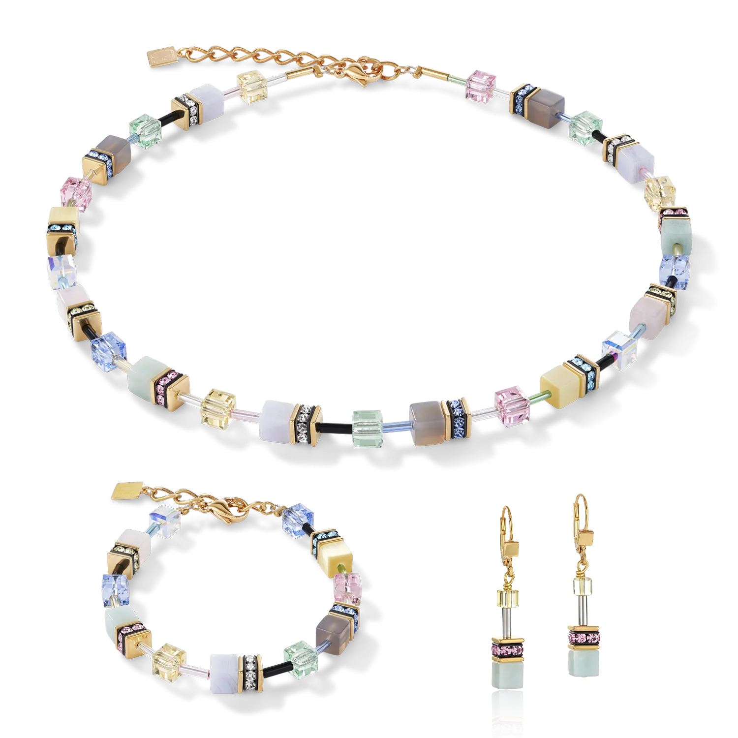 Necklace GeoCUBE® Crystals & Gemstones multicolour romance